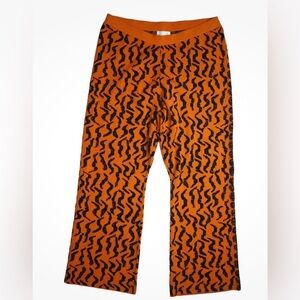 Anthropologie Contrast Tiger Knit Sweater Pants 2x